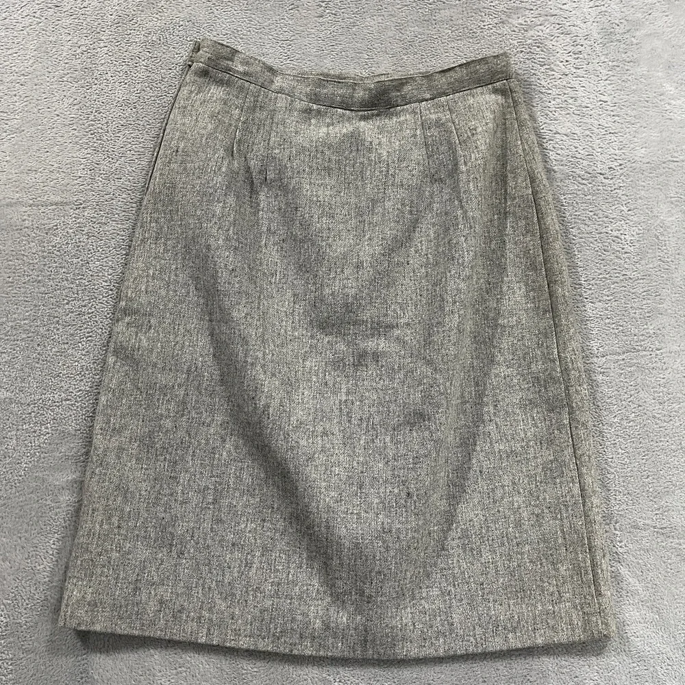 Vintage Toffs Wool Skirt Women's 14 Gray Midi‎ Gray 90s Academia Career